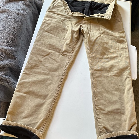 Men's Tan fleece lined Pants - Picture 1 of 5